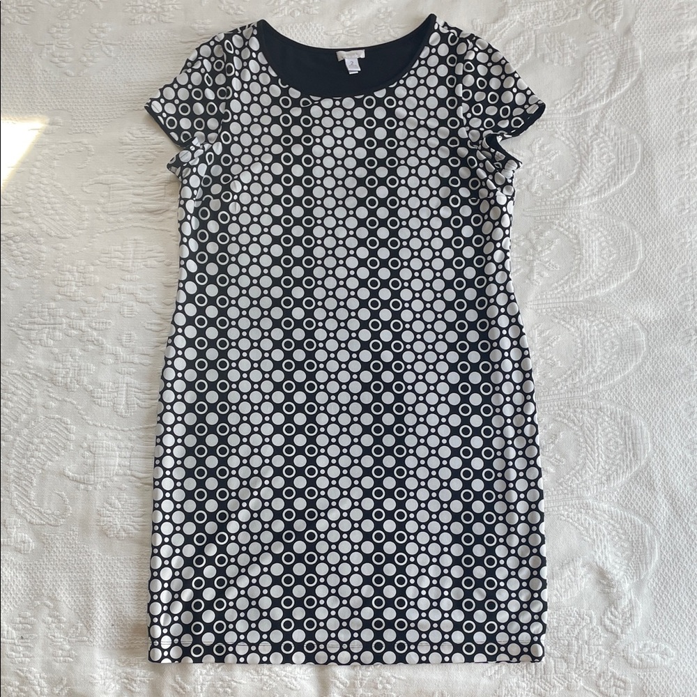 Chico's size Black and White Circle-Print  Dress Like New